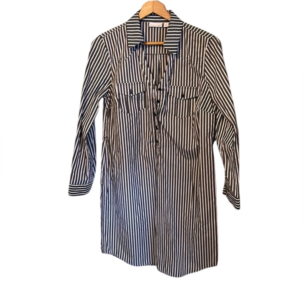 G9- stripe long dress shirt top or short dress Westport medium med m